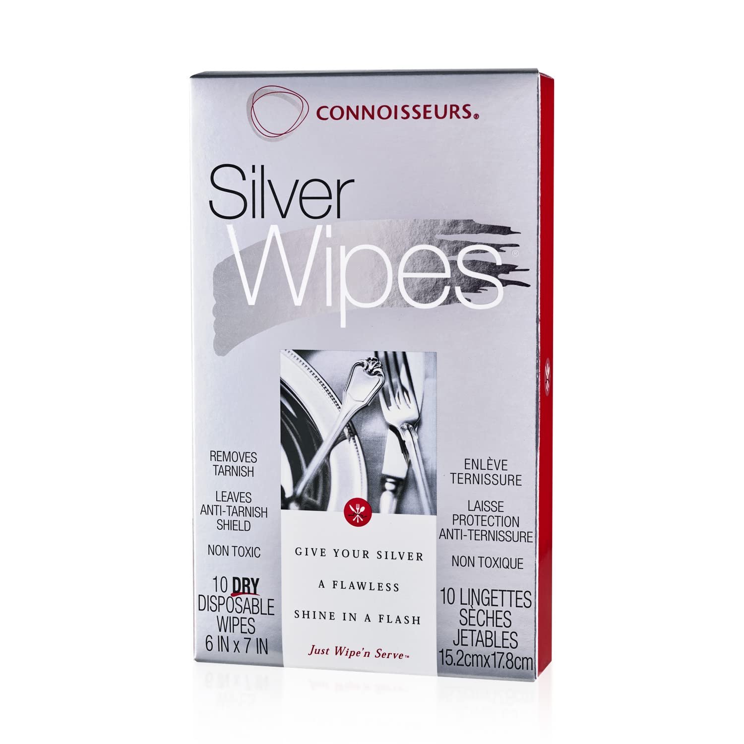 CONNOISSEURS Silver Cleaner Wipes, 10 Count