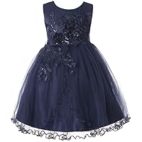 Girl Special Occasion Dress Satin Bodice Tulle Skirt 3D Flower Lace Deco