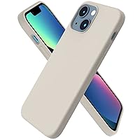 ORNARTO Compatible with iPhone 13 Mini Case, Slim Liquid Silicone 3 Layers Full Covered Soft Gel Rubber with Microfiber Case Cover 5.4 inch-Stone Gray
