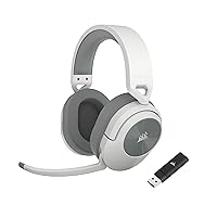 Corsair HS55 Wireless Multiplatform Lightweight Gaming Headset with Bluetooth - Dolby 7.1 Surround Sound - iCUE Compatible - PC, PS5, PS4, Nintendo Switch, Mobile - White