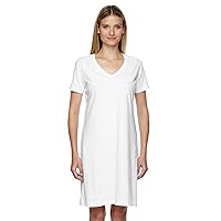 Ladies 100% Cotton Jersey Short Sleeve V-Neck Swim Cover-up Dress (3522)
