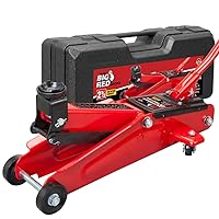 BIG RED TAM825013S Torin Hydraulic Trolley Floor Service/Floor Jack with Blow Mold Carrying Storage Case, 2.5 Ton (5,000 lb) Capacity, Red