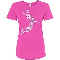Threadrock Women's Volleyball Player Typography Fitted T-Shirt
