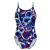 CHICTRY Girls Princess Mermaid Swimwear One Piece Spaghetti Strap Fish Scales Printed Swimsuit for Beach Bubbles 4 Years