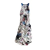 Women's Spring/Summer Sleeveless Holiday Beach Dress,Slim Silk Maxi Dress