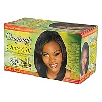 Olive Oil Hair Relaxer Kit, No lye Super / Coarse System, Conditions and Moisturizes For Healthier Looking, Softer, Silkier, Straighter Hair