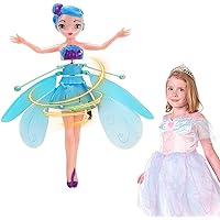 FUZSKWID Flyings Fairy Toys,Flyings Fairy Princess Figure Doll,Flyings Fairy Dolls Toys Indoor and Outdoor,Flyings Dolls Figure (Blue)