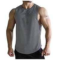 Men's Tank Shirts,Training Plus Size Muscle Sports Summer Bodybuilding Casual Sport Solid Shirt Trendy Tees