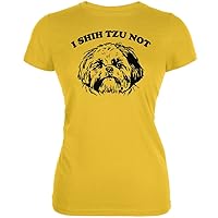 I Shih Tzu Not Bright Yellow Juniors Soft T-Shirt