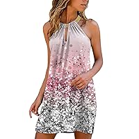 Women 2023 Sexy Comfortable Summer Beach Dress Spaghetti Strap Casual Sleeveless Dresses Slim Fit Print Dress