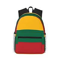 Flag Of Lithuania Print Backpack For Women Men, Laptop Bookbag,Lightweight Casual Travel Daypack