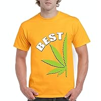 Best Buds Pot Leaf Marijuana Weed Cannabis 420 Couples Gifts Men's T-Shirt Tee Medium Gold
