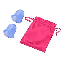 Silicone Cupping Set Chinese Vacuum Massage Cups Suction Cups Body Massage Helper for Detox, Myofascial Massage,Muscle, Nerve,Joint Pain Relief 2Pcs/Set (Blue)