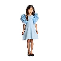 Girl Dress Baby Toddler, with Huge Layered Tulle Sleeves Wings - Perfect Party Outfit, Girls' Special Occasion Dresses