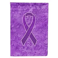 AN1207GF Purple Ribbon for Pancreatic and Leiomyosarcoma Cancer Awareness Flag Garden Size, Garden Size, Multicolor