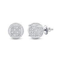 Silver Mens Diamond Earrings .03 Ctw.