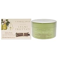 L'Erbolario - Body Cream - Infused with Pear Nectar and Extracts of Sweet Wood and Liquorice - Helps Reduce Redness, Fine Lines and Aids in Skin Support - Woody, Fruity Fragrance, 8.4 oz