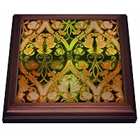 3dRose Old Antique Wallpaper Design Trivet with Ceramic Tile, 8 by 8