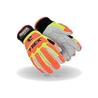 MAGID T-REX Primal Series TRX510 Cotton Blend Corded Palm Impact Glove – Cut Level A2 (1 Pair), 8/M, Neoprene Cuff | Thumb Saddle: Yes