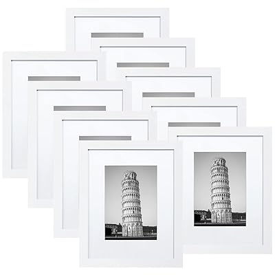 Wiscet 11x14 Picture Frame Set of 9, Display Pictures 8x10 with Mat or  11x14 Without Mat