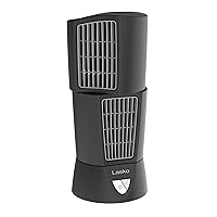 Lasko Oscillating Platinum Desktop Wind Tower Fan, 3-Speeds, Compact, Portable with Handle for Office, Bedroom and Kitchen, 14