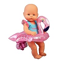 Nenuco Time to Swim Soft Baby Doll with Cute Swimsuit and Float, 12