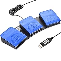 iKKEGOL 2023 Upgraded USB Foot Pedal Switch PC Triple Footswitch - Hands-Free Control Customized Programmable Keyboard Mouse Hotkey for Gaming Transcription HID