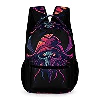 Pirate Skull Laptop Backpack Cute Daypack for Camping Shopping Traveling