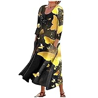 Plus Size Casual Maxi Dress Maxi Sundresses for Women 2024 Plus Size Dresses for Curvy Women with Pockets Long Summer Dress for Women Womens Cotton Dresses for Summer Indian Cotton Dresses for Women