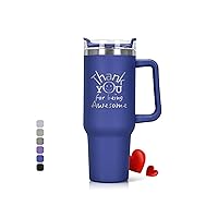DLOCCOLD Thank You Gifts, Employee Appreciation Gifts for Coworkers, Inspirational Gifts, You Are Awesome, 40oz Tumbler with Handle, Navy Blue