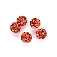 25pcs Adabele Grade A Suncatcher Crystal Rhinestone Pave Loose Beads 10mm Sun Orange Polymer Clay Disco Spacer Ball Compatible with Shamballa All Other Jewelry Making DB10-12