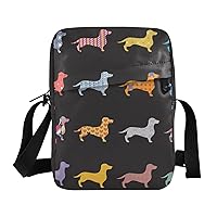 Dogs Dachshund Messenger Bag for Women Men Crossbody Shoulder Bag Small Crossbody Bags Side Shoulder Bag with Adjustable Strap for Concert Beach Travel Sporting
