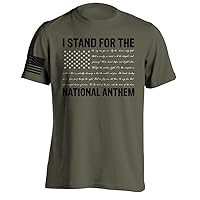 Men's I Stand for The National Anthem T-Shirt with Anthem Written As The Stripes