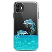 TPU Case Compatible with iPhone 15 14 13 12 11 Pro Max Plus Mini Xs Xr X 8+ 7 6 5 SE Jumping Dolphins Cute Animals Flexible Silicone Clear Funny Art Watercolor Design Slim fit Print Cute Girls