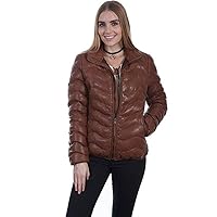 Scully Women's Leatherwear by Ribbed Jacket - L620-Beige