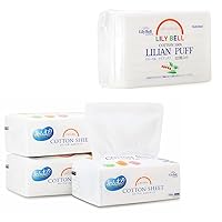 Lily Bell Soft Dry Wipes (330 Count) 100% Natural Cotton Wipes Facial Cotton Tissues Cotton Facial Pads Cotton Rounds (222 Count) Makeup Remover Pads 100% Pure Cotton Pads