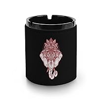 Yoga Elephant with Lotus Cigarettes Leather Ashtrays Table Top Cigar Ash Tray for Cigarettes Car Outdoor Indoor Decoration