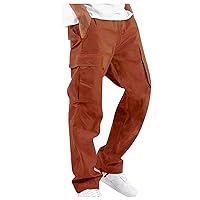 Cargo Pants Men,Casual Oversize Drawstring Long Work Pant Multi Pocket Stretch Elastic Wasit Trousers