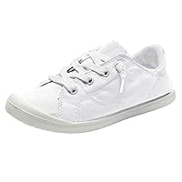 Walking Tennis Shoes for Women Classic Low Top Canvas Shoes Flats Comfortable