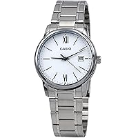 Casio MTP-V002D-7B3 Men's Standard Analog Stainless Steel Date Roman White Dial Watch