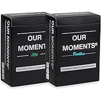 OUR MOMENTS Parents Bundle: 200 Thought Provoking Conversation Starters for Parent-Child Relationship Building - Fun Car Travel, Road Trip Card Questions Game for Families (2 Decks: Kids + Families)
