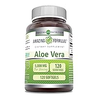 Amazing Formulas Aloe Vera 5000mg 120 Softgels Supplement | Non-GMO | Gluten Free