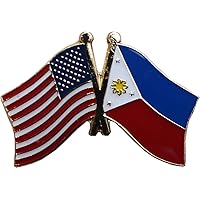 AES USA American & Philippines Country Flag Bike Hat Cap Lapel Pin