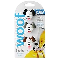 Silicone Joie Woof Bag Ties, White