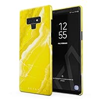 BURGA Phone Case Compatible with Samsung Galaxy Note 9 - Neon Yellow Marble Citrus Stone Summer Vibes Vivid Bright Cute Case for Girls Thin Design Durable Hard Plastic Protective Case