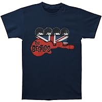 Beatles Men's Guitar & Flag Vintage T-Shirt Vintage
