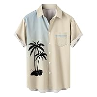 Men's Beach Shirts Fashion Ethnic Short Sleeve Casual Printing Hawaiian Shirt Blouse T-Shirt Shirts Short, M-4XL