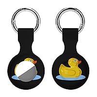 Rubber Duck Funny Logo Silicone Case for Airtags Holder Tracker Protective Cover with Keychain Air Tag Dog Collar Accessories