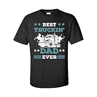 Men's Father's Day Best Truckin' Dad Ever Truck Driver Short Sleeve T-Shirt