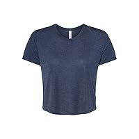 Ladies' Flowy Cropped T-Shirt L Heather Navy